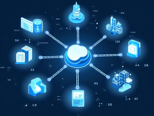 एंटरप्राइज़ सिस्टम इंटीग्रेशन को दर्शाती हुई छवि: इंटरलिंक किए गए विभिन्न सिस्टम आइकन (जैसे Salesforce, SAP) जो डेटा प्रवाह का प्रतिनिधित्व करते हैं।