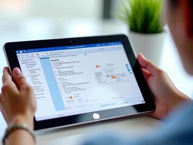 नो-कोड प्लेटफॉर्म डेवलपमेंट को दर्शाती हुई छवि: एक उपयोगकर्ता एक टैबलेट पर ड्रैग-एंड-ड्रॉप इंटरफ़ेस के साथ एक ऐप बनाता है, जो आसान निर्माण को उजागर करता है।